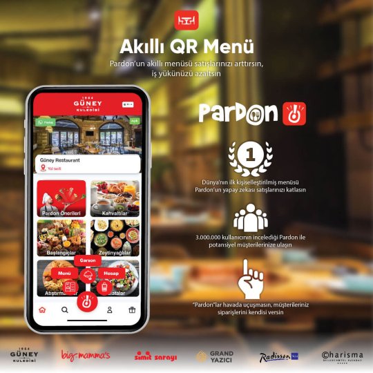 Pardon akıllı qr menü İstanbul Güney Restoran Kategori sayfası